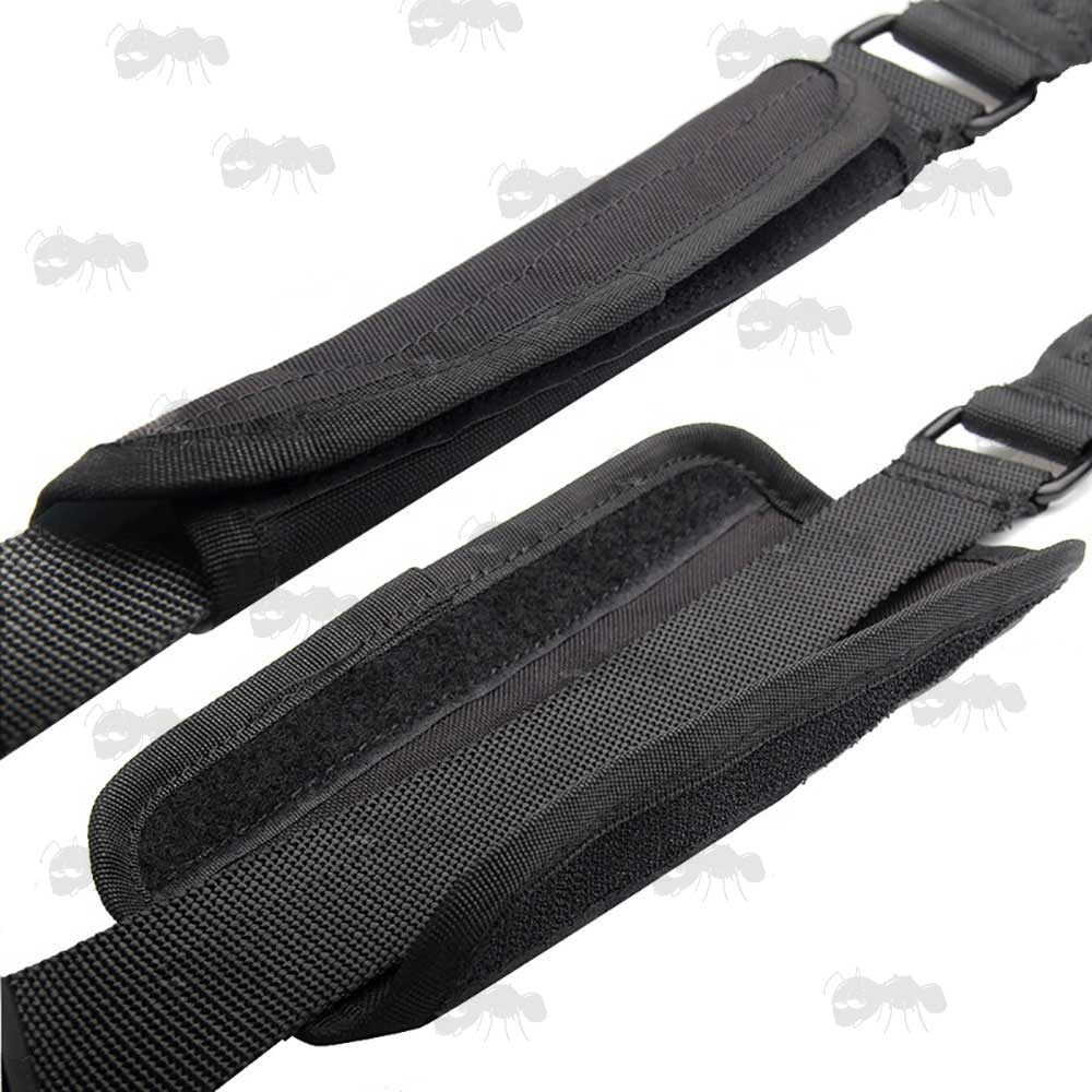 Black Two Point Bungee Rifle Sling with QD ABS Buckles and Metal Snap Clips