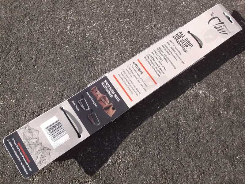 Back View of The Display Hanger Card Packaging for The Quake Black Claw 2.0 Wide Fit Gun Sling with Flush Cup QD Socket Swivels