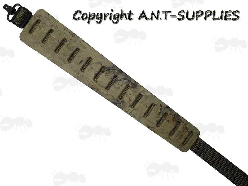 Quake The Claw OD Green Camouflage Wide Fit Gun Sling with Flush Cup QD Socket Swivels