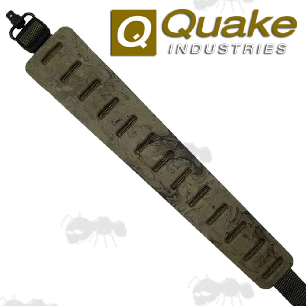 Quake The Claw Green Camouflage Wide Fit Gun Sling with Flush Cup QD Socket Swivels