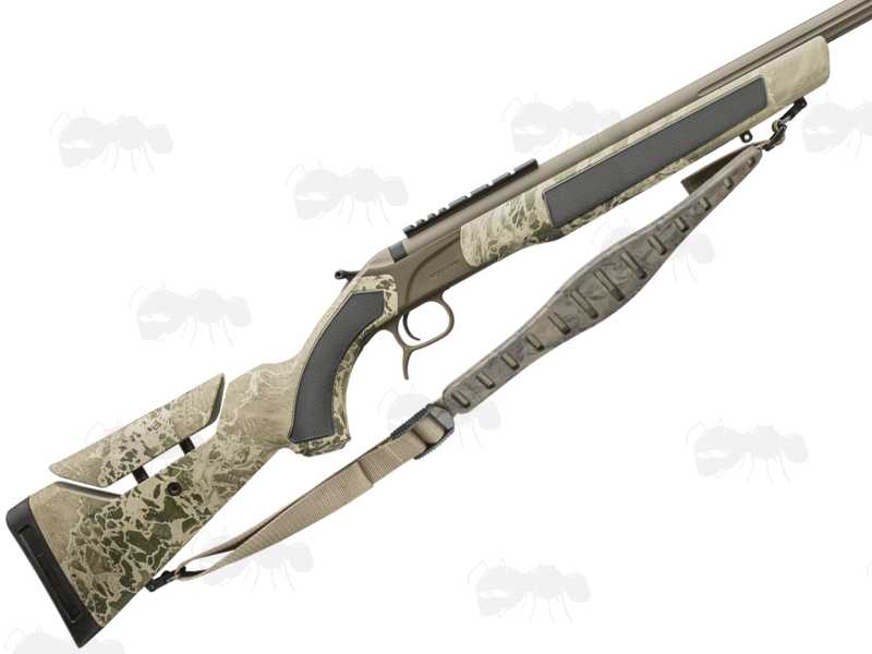 Quake Sand Camouflage Contoured Claw Rifle / Shotgun Sling with QD Swivels, Shown Fitted to Rifle