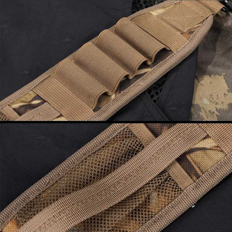 Close-Up Views of the Mesh Pocket and Cartridge Loops on The Tan and Camouflage Pattern Shotgun Sling