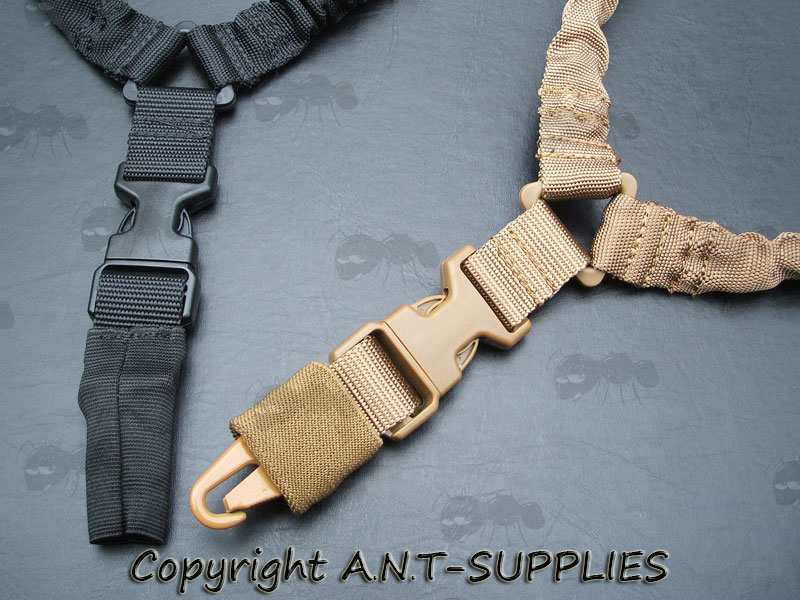 Close-Up of Two One Point Bungee CBQ Rifle Slings