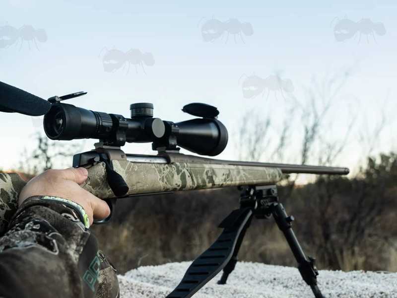 Quake Black Contoured Claw Rifle / Shotgun Sling with QD Swivels, Shown Fitted to Rifle