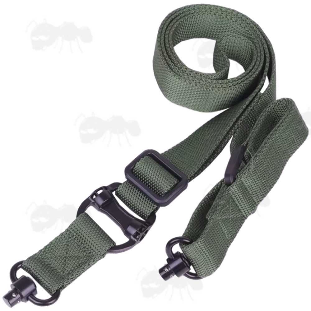 Green Two Point Sling with 10mm QD Socket Swivels