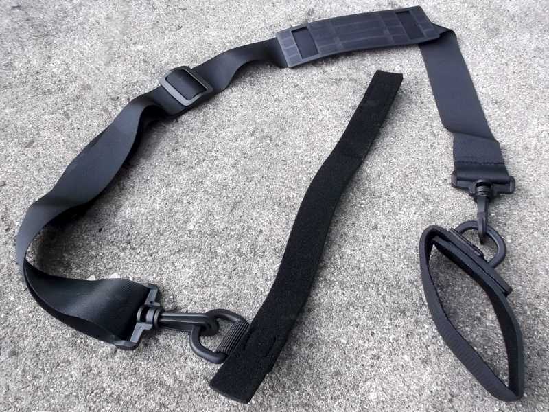Black Canvas Shoulder Carry Sling with Velcro Loop End Fittings