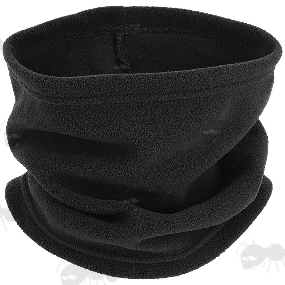 Black Fleece Neck Gaiter / Face Mask / Hat