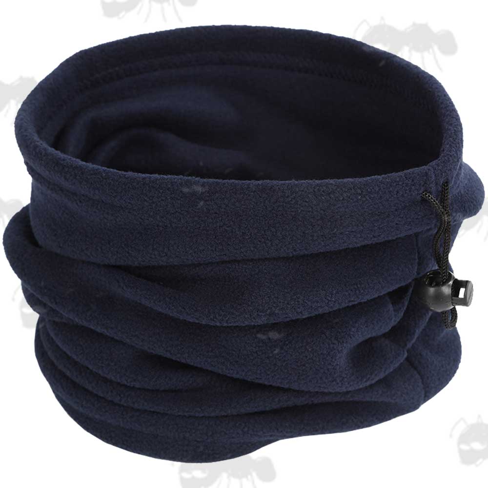 Navy Blue Fleece Neck Gaiter / Face Mask / Hat