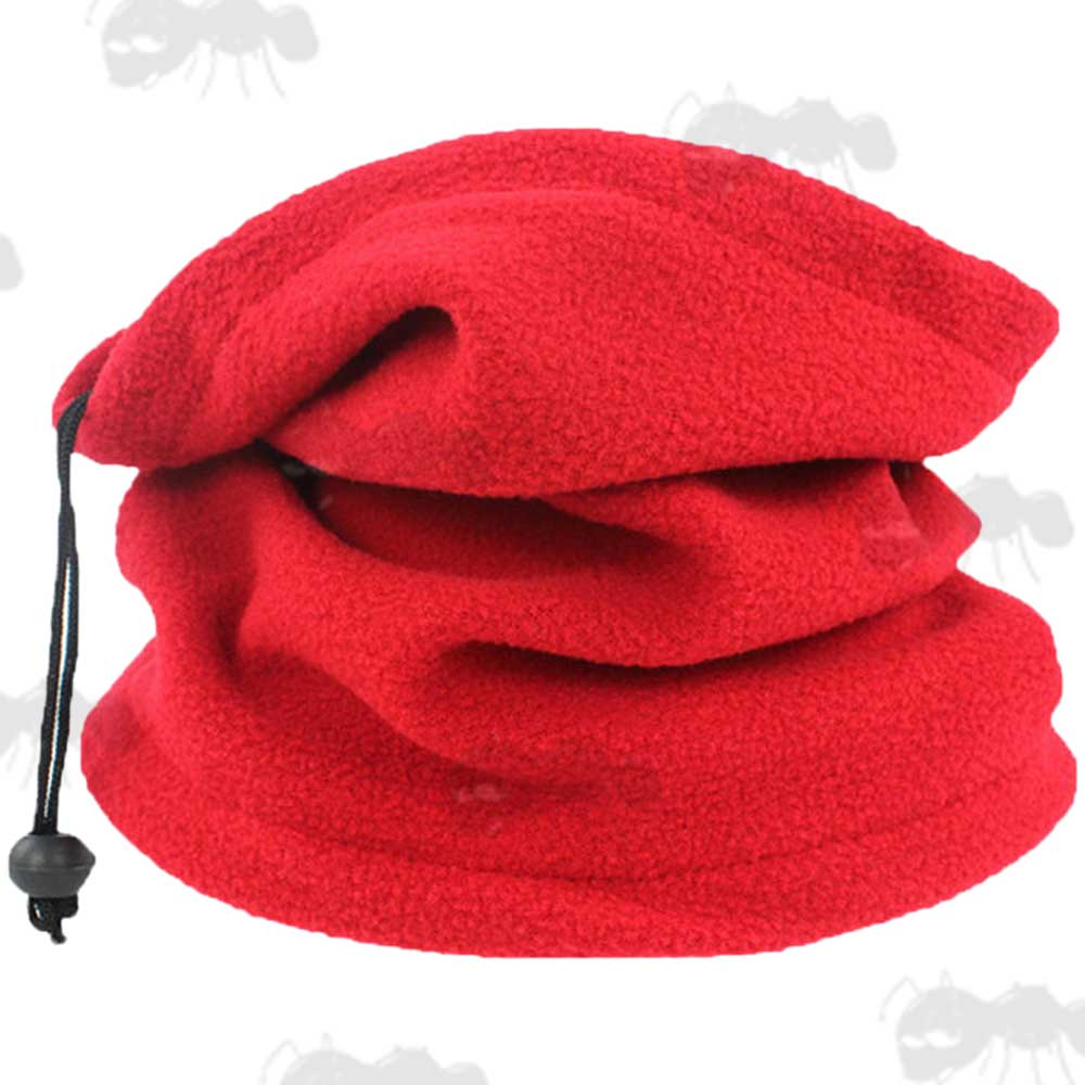 Red Fleece Neck Gaiter / Face Mask / Hat