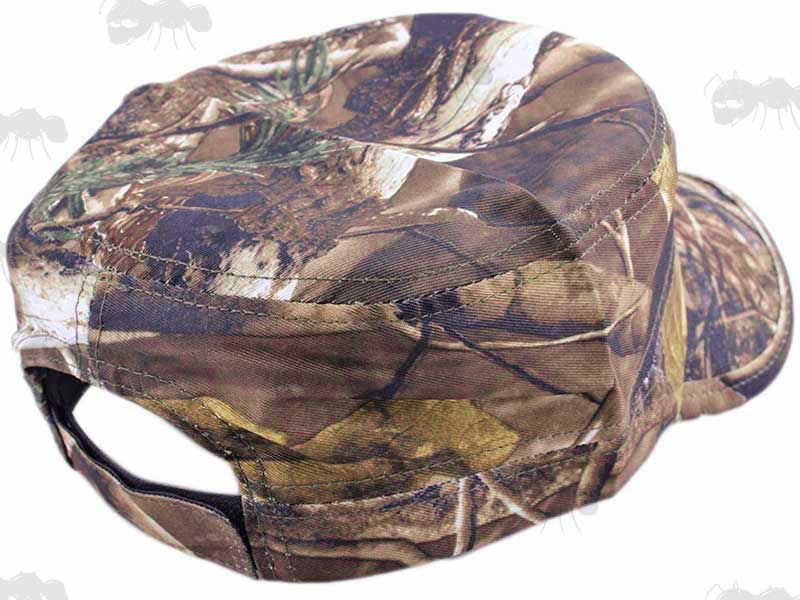 Back View of The Tree Camouflage Flat Top US Army Style Patrol Cap