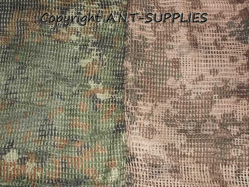 Sniper Concealment Netting Head Cover / Scarf in Italian and Scrubland Camouflage Patterns