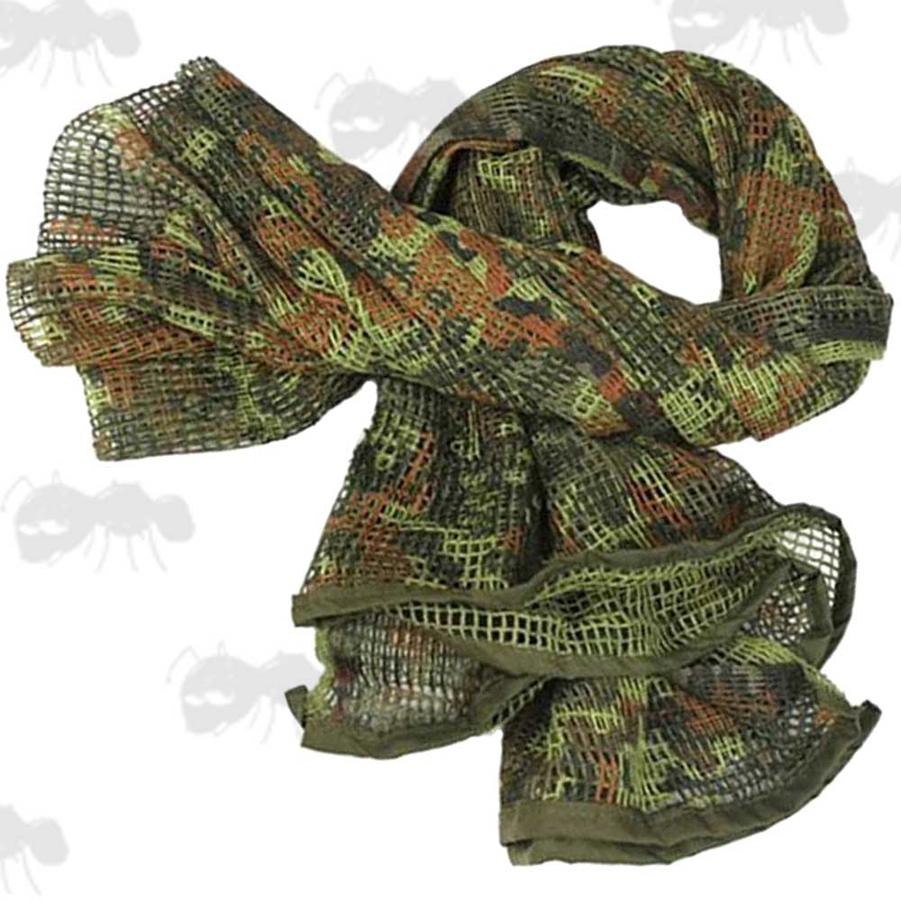 Sniper Concealment Netting Head Cover / Scarf in German Camouflage Pattern