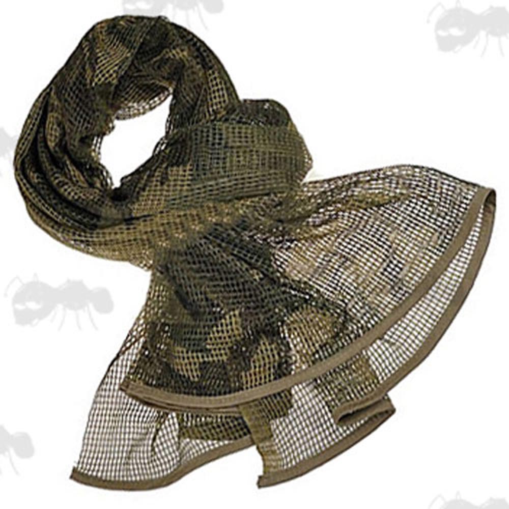 Sniper Concealment Netting Head Cover / Scarf in Woodland Camouflage Pattern