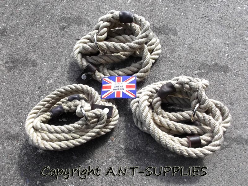 Bisley 8mm, 10mm and 12mm Diameter Natural Rope Dog Leads