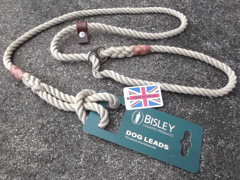 8mm Thick Bisley Double Stop Natural Rope Dog Slip Lead