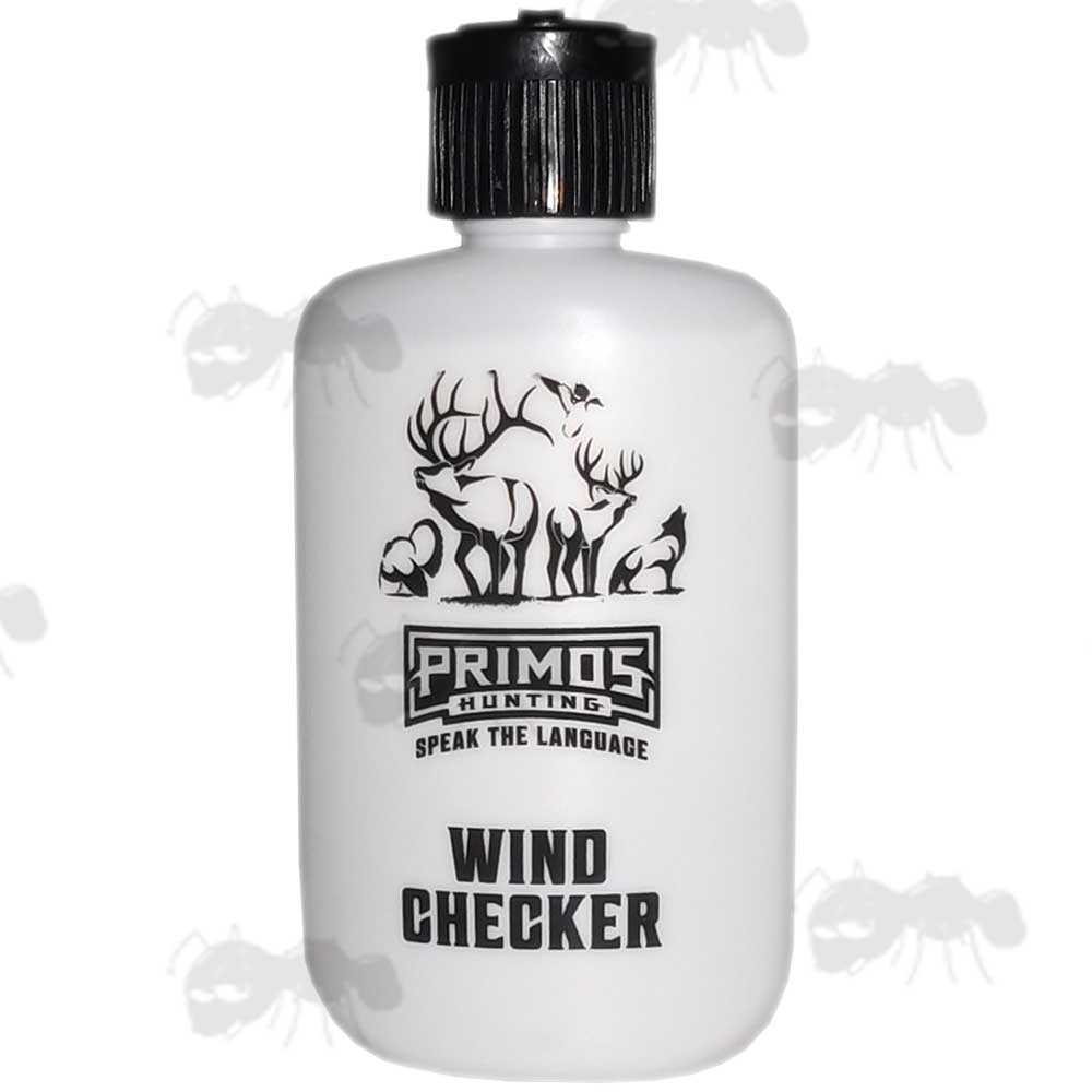 Primos Wind Checker Powder in White Bottle with Green Cap