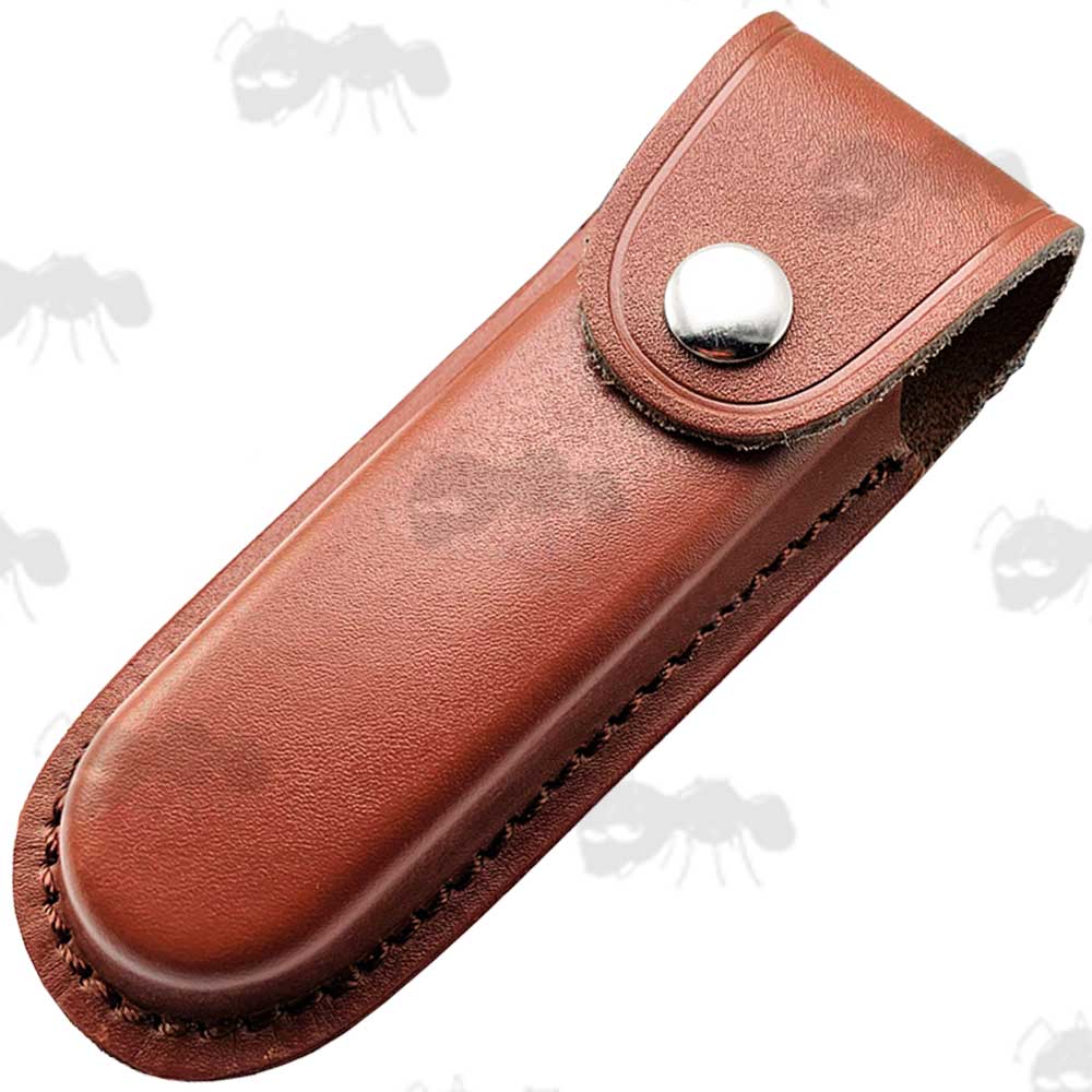 Large Sized Brown Leather Folding Blade Knife Pouch