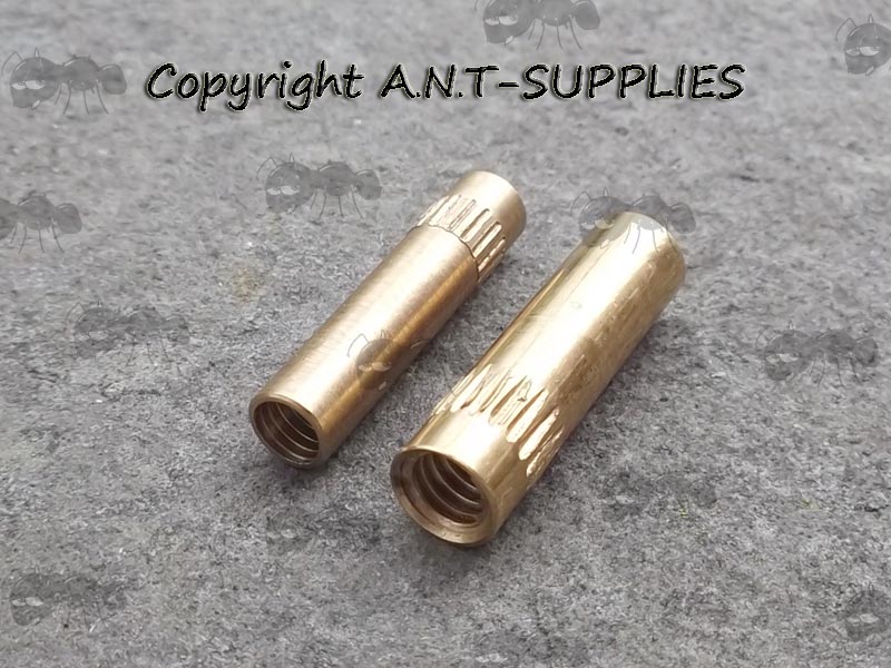 Two Brass Double Female Parker Hale Brass Adapter for .22 and .270 US Swabs to UK Rifle Barrel Cleaning Rods