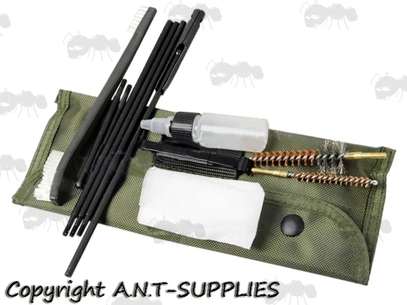 Replica AR-15 Field Cleaning .22 Barrel Kit in Green Carry Pouch