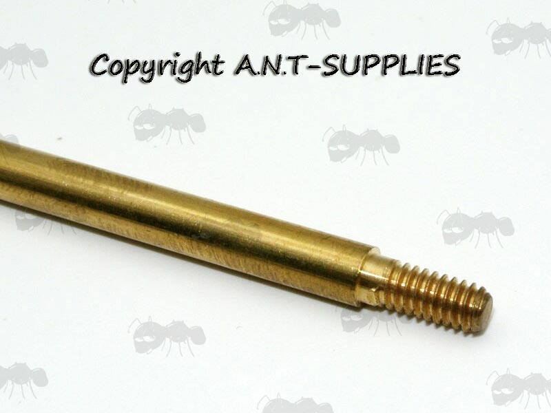 Close-Up View of The Threaded End of The Solid Brass Rifle Barrel Cleaning Rod Extension Piece