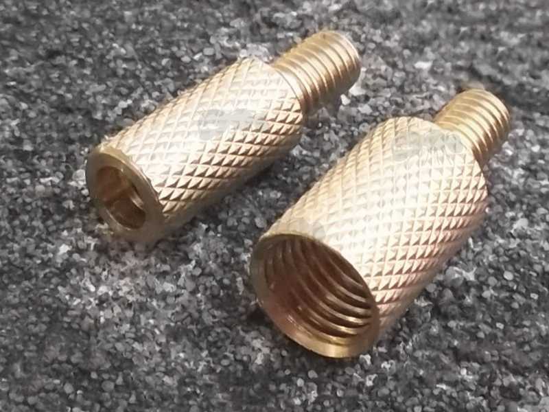 The USA Rifle and Shotgun Brass Thread Adapters That Are Included with the Wooden Handle Two Piece Shotgun Barrel Cleaning Rod