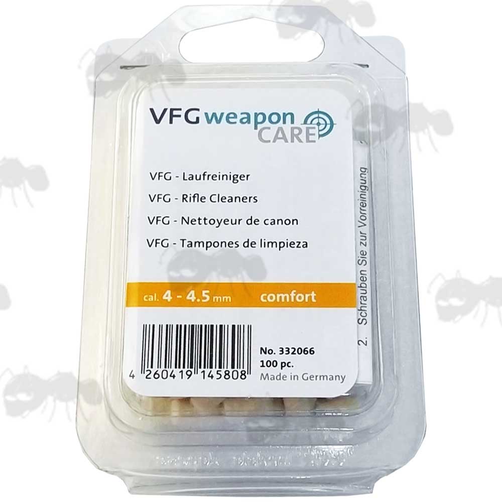 Plastic Tub VFG .177 / 4.5mm Pre-Drilled Felt Pellets for Pull-Through Cleaning Kits