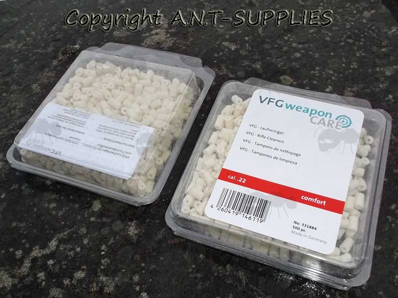 Two Packs of VFG .22 / 5.5mm Pre-Drilled Felt Pellets for Pull-Through Cleaning Kits - 500 Piece Bulk Pack