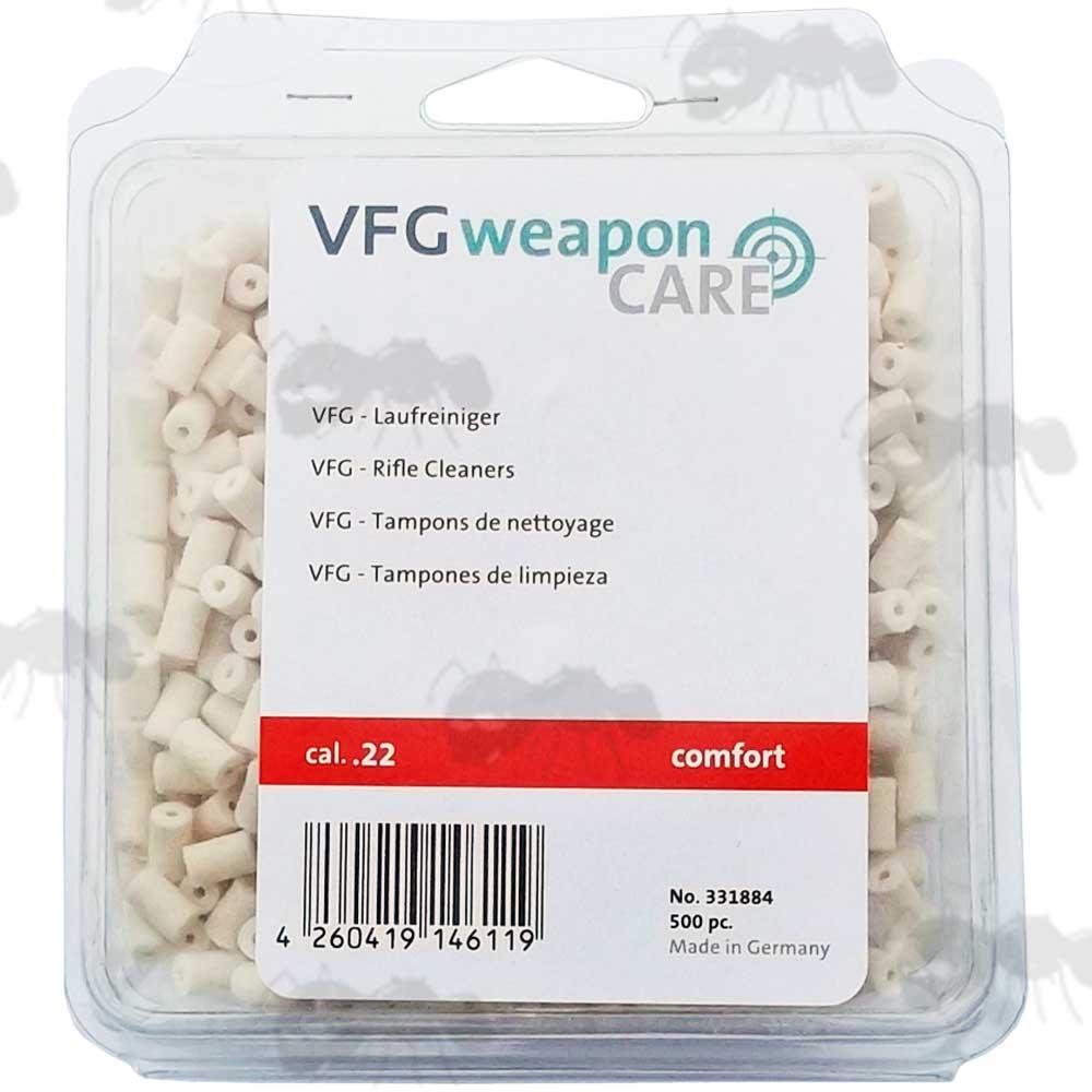 VFG .22 / 5.5mm Pre-Drilled Felt Pellets for Pull-Through Cleaning Kits - 500 Piece Bulk Pack