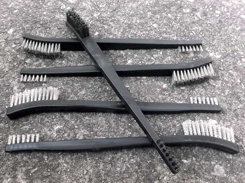 Pack of Five Gun Cleaning Brush with Two Stainless Steel Bristle Heads