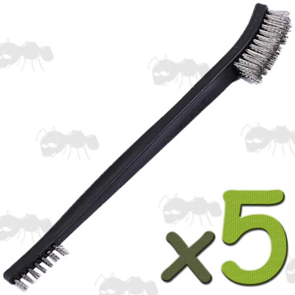 Gun Cleaning Brush with Two Stainless Steel Bristle Heads