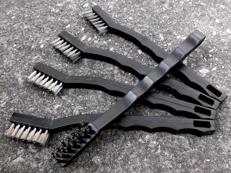 Pack of Five Gun Cleaning Brush with Angled Stainless Steel Bristle Head