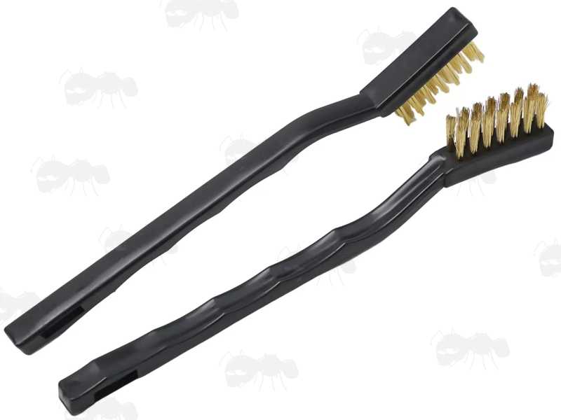 Two Gun Cleaning Brushes with Angled Brass Bristle Heads