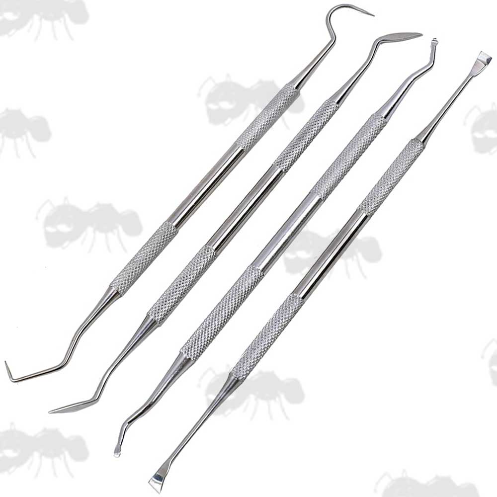 Set of Four Double Ended Stainless Steel Gun Cleaning Picks