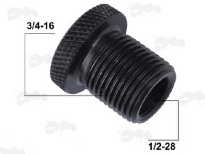 1/2x28 TPI To 3/4x16 TPI Threaded Muzzle Adapter
