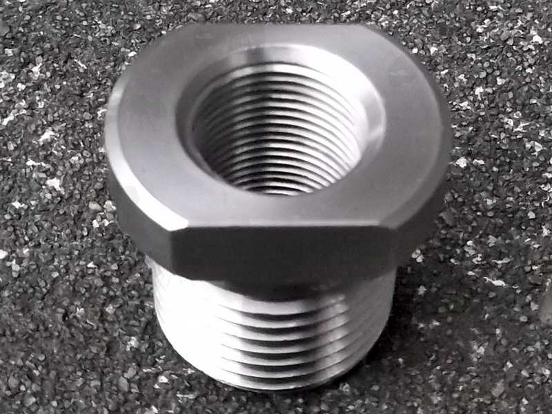 Stainless Steel 1/2x28 TPI To 3/4x16 TPI Threaded Muzzle Adapter