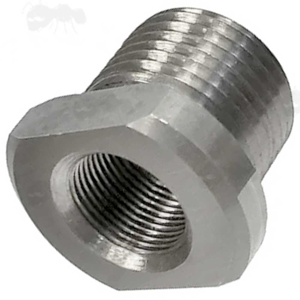 Stainless Steel 1/2x28 TPI To 3/4x16 TPI Threaded Muzzle Adapter