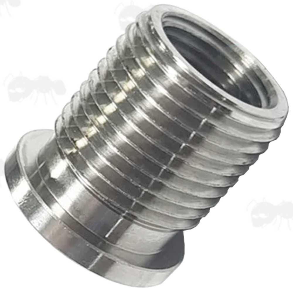 Stainless Steel 1/2x28 TPI To M14x1.25 Threaded Muzzle Adapter