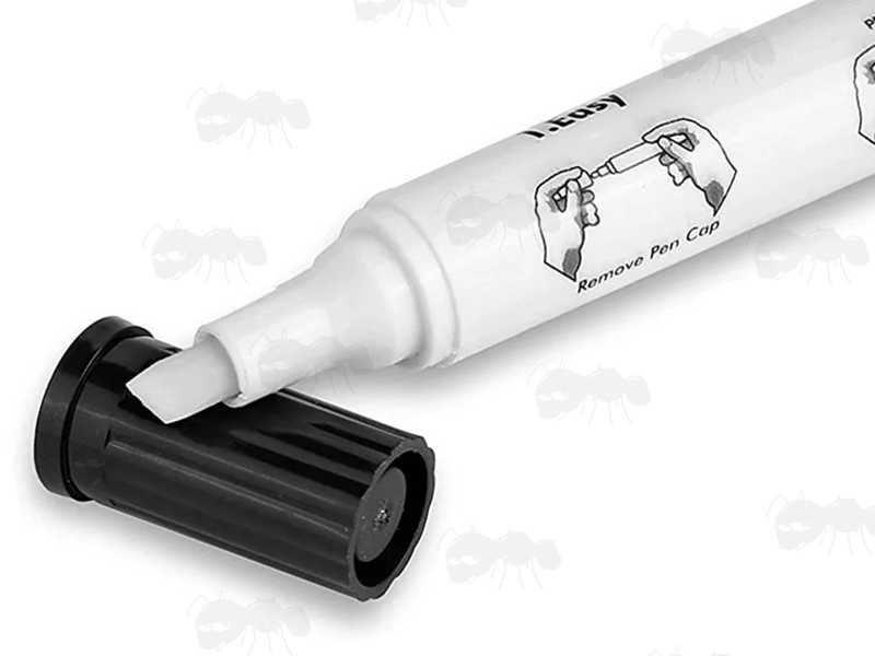 Tip of The White Cleaning Pen for Thermal Printer Heads Shown with Cap Removed