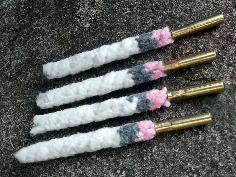 Pack of Four British Thread Rifle / Pistol Barrel Cleaning Rod Mop
