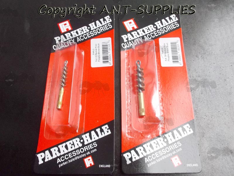 Parker Hale .22 and .38 / 9mm Phosphor Bronze Wire Brushes for Pistol / Revolver Barrel Rods