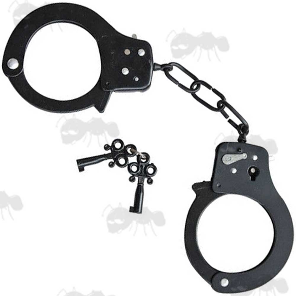 Heavy-Duty Handcuffs With Black Finish and Two Keys