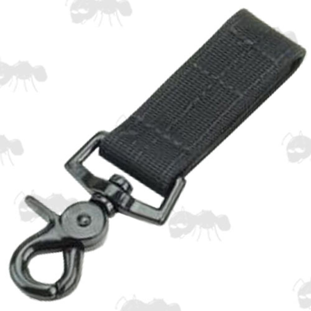 Black Webbing Strap with Round Metal Accessory Clip