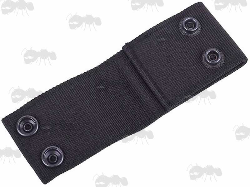 Open View of The Black Canvas Belt Fitting Handcuff Hanger Loop