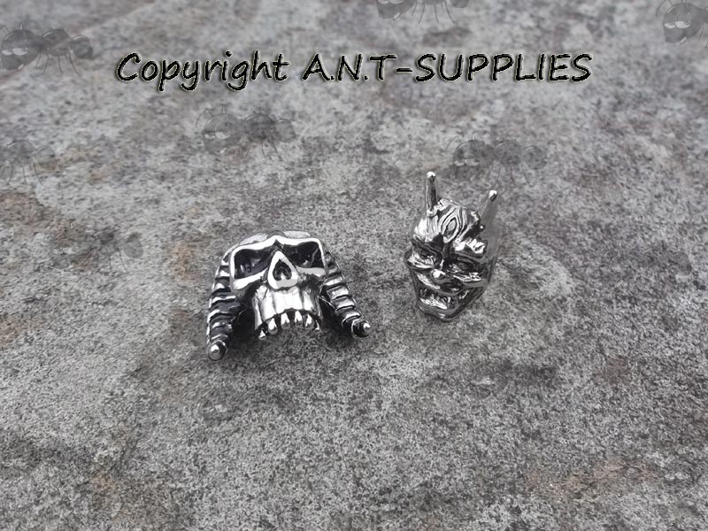 Large and Small Demon Skull Beads with Horns