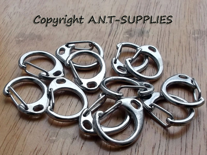 One Dozen Round Shaped Silver Pair of Metal Snap Clips for Paracord Lanyards