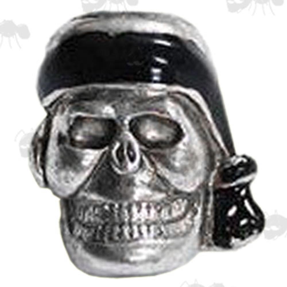 Silver Pirate Head Paracord Skull Bead with Black Headband