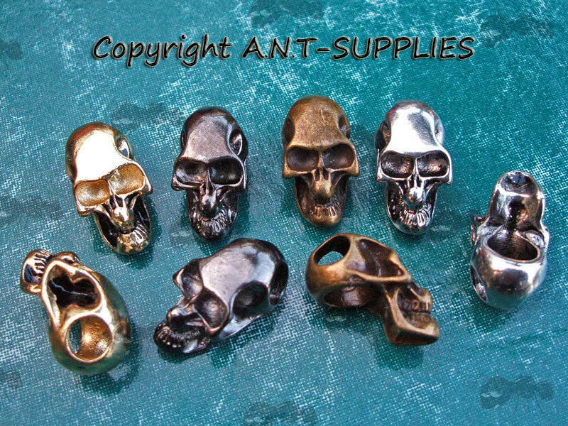 Assorted Coloured Skull Beads with Side Hole