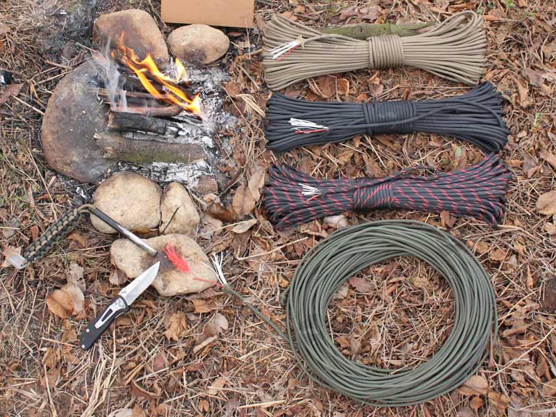 Lite Camp Fire with 4 x 30 Metre Lengths of Fire Starting and Fishing Line Thread Paracord