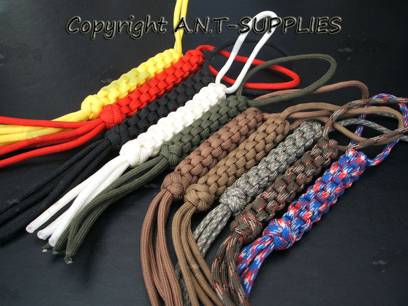 Assorted Colours Square Weave Paracord Knife Lanyards