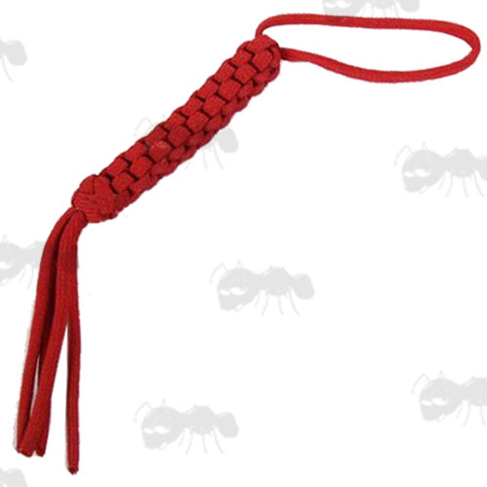 Red Square Weave Paracord Knife Lanyard
